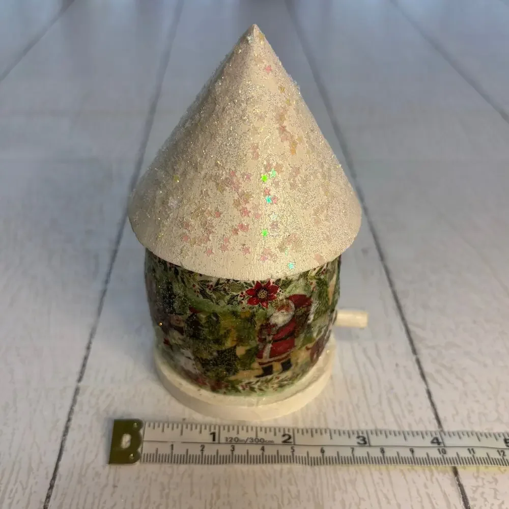 Hand-Decorated Christmas Birdhouse Set of 2 Santa Décor
